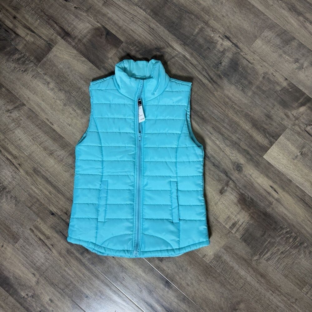 Teal Blue Lightweight Puffer Vest Juniors Medium Rue21 Womens NWT Y2K Streetwear